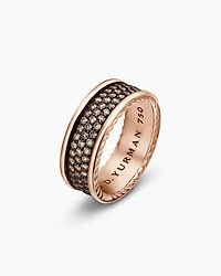 Streamline® Three Row Band Ring 18K Rose Gold with Cognac Diamonds, 8.5mm