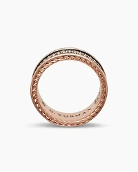 Streamline® Three Row Band Ring 18K Rose Gold with Cognac Diamonds, 8.5mm