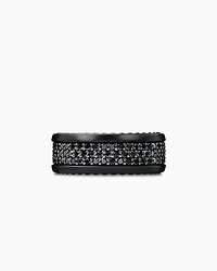 Streamline® Three Row Band Ring Black Titanium with Diamonds, 8.5mm