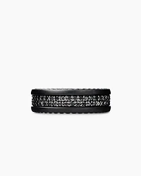 Streamline® Two Row Band Ring Black Titanium with Diamonds, 6.5mm