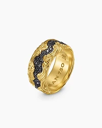 Waves Band Ring 18K Yellow Gold, 10mm