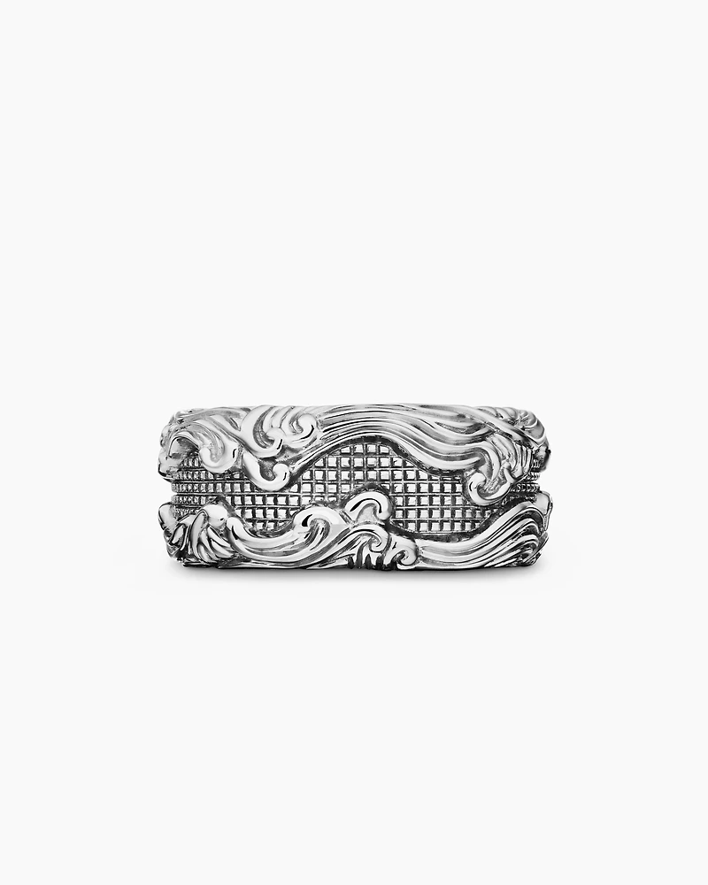 Waves Band Ring Sterling Silver, 10mm