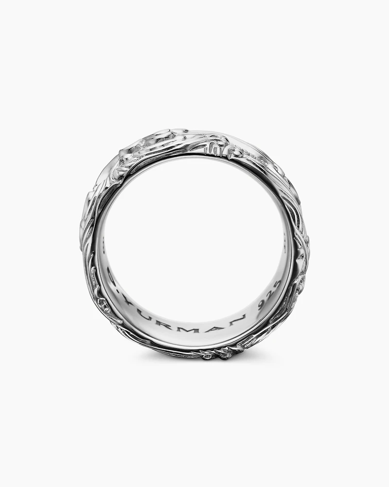 Waves Band Ring Sterling Silver, 10mm