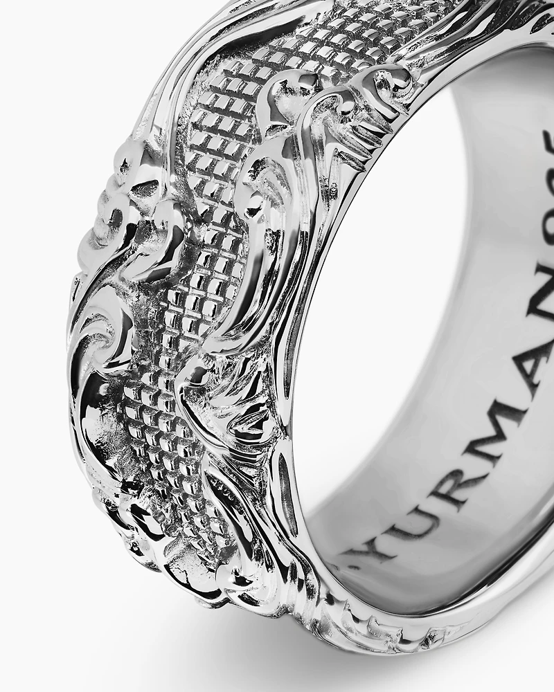 Waves Band Ring Sterling Silver, 10mm