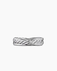 Crossover Band Ring Sterling Silver with Diamonds