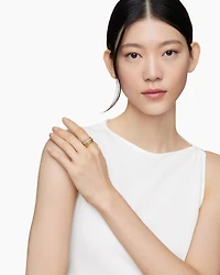 Crossover Ring 18K Yellow Gold with Diamonds, 12mm