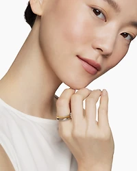 Crossover Band Ring Sterling Silver with 18K Yellow Gold