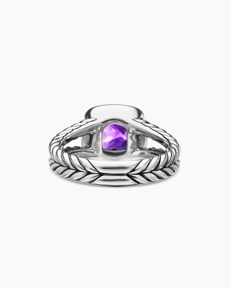 Petite Albion® Ring Sterling Silver with Amethyst and Diamonds, 7mm