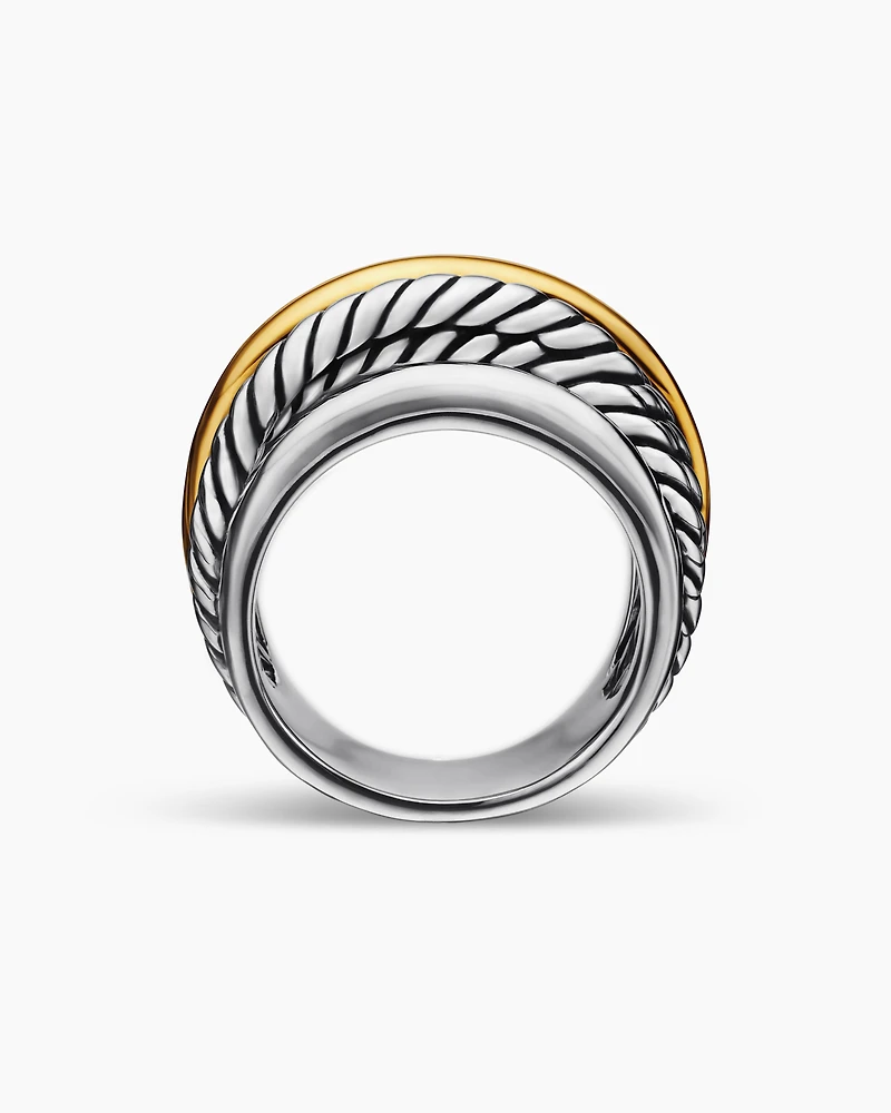 Crossover Ring in Sterling Silver with 14K Yellow Gold, 14.7mm