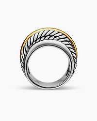 Crossover Ring in Sterling Silver with 14K Yellow Gold, 14.7mm