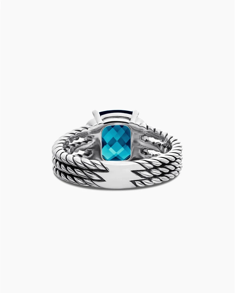 Petite Wheaton® Sterling Silver with Hampton Blue Topaz and Diamonds, 10mm