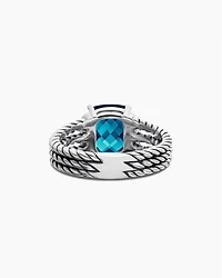 Petite Wheaton® Sterling Silver with Hampton Blue Topaz and Diamonds, 10mm
