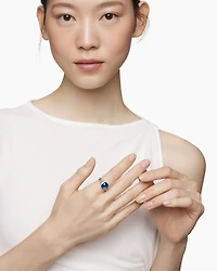 Petite Wheaton® Sterling Silver with Hampton Blue Topaz and Diamonds, 10mm