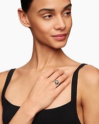 Cable Wrap Ring Sterling Silver with Black Onyx and Pavé Diamonds