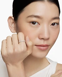 Petite Pavé Stack Ring Sterling Silver with Diamonds, 3mm