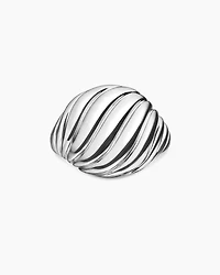 Sculpted Cable Pinky Ring Sterling Silver, 13mm