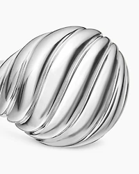 Sculpted Cable Pinky Ring Sterling Silver, 13mm