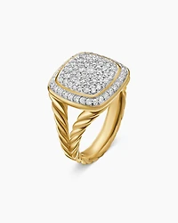 Albion® Ring in 18K Yellow Gold with Pavé Diamonds, 11mm
