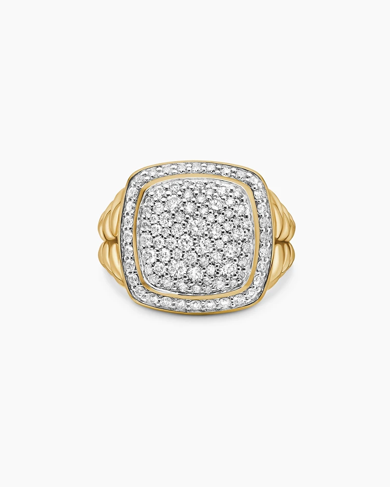 Albion® Ring in 18K Yellow Gold with Pavé Diamonds, 11mm