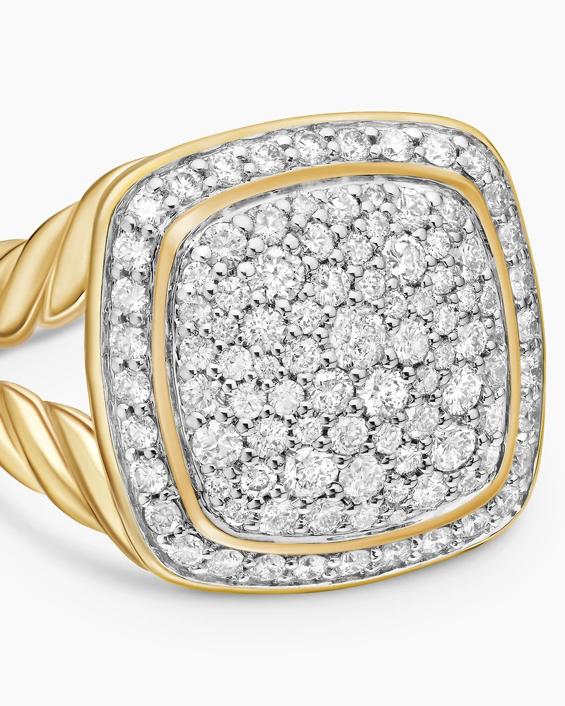 Albion® Ring in 18K Yellow Gold with Pavé Diamonds, 11mm