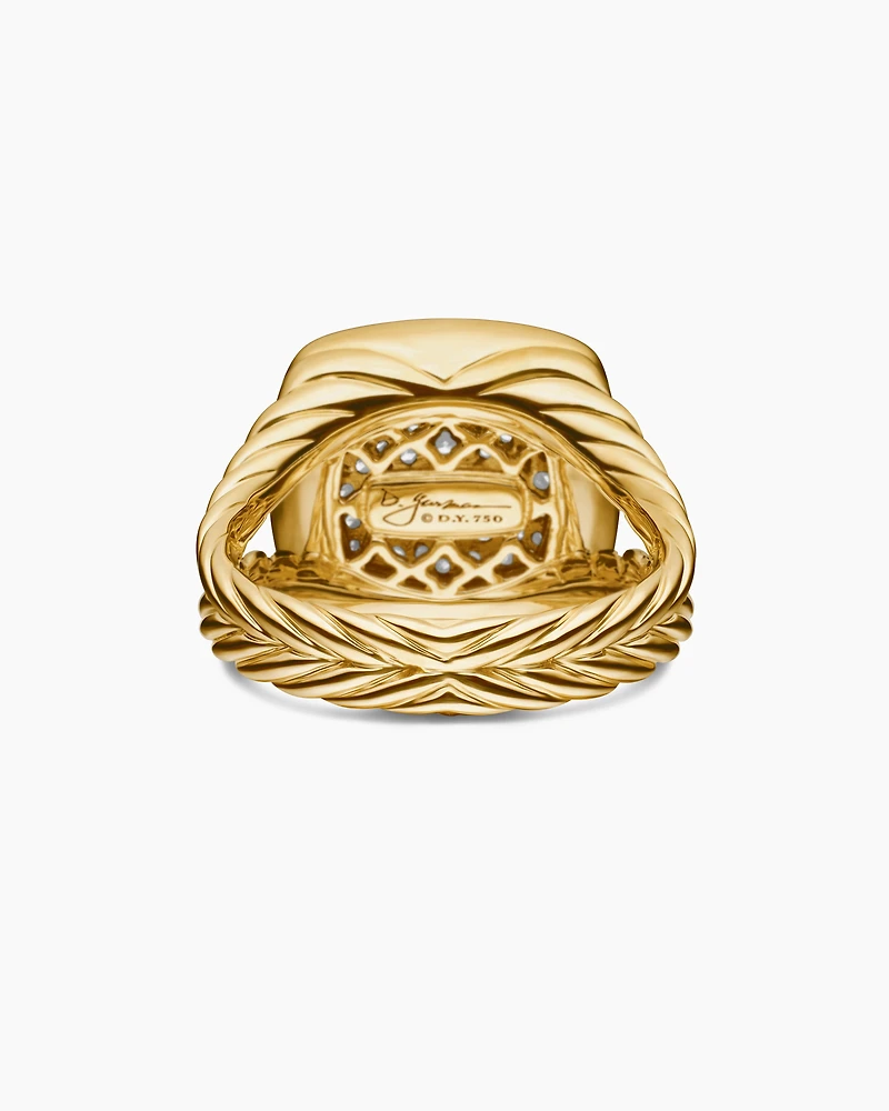 Albion® Ring in 18K Yellow Gold with Pavé Diamonds, 11mm