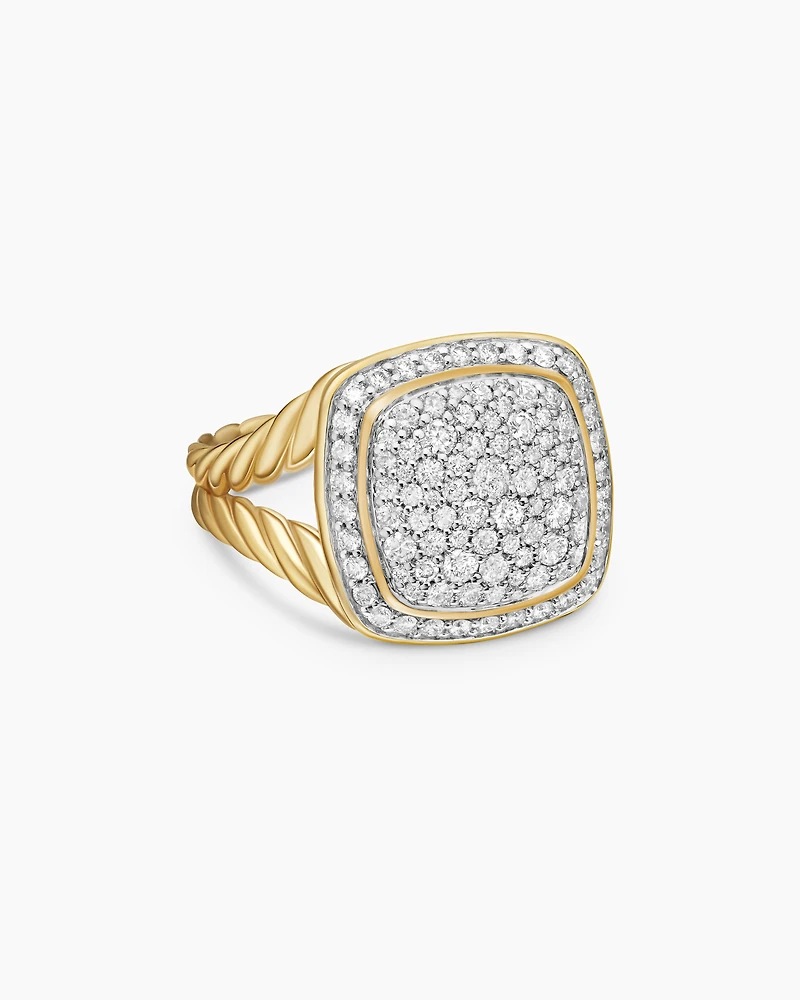 Albion® Ring in 18K Yellow Gold with Pavé Diamonds, 11mm