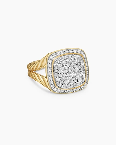 Albion® Ring in 18K Yellow Gold with Pavé Diamonds, 11mm