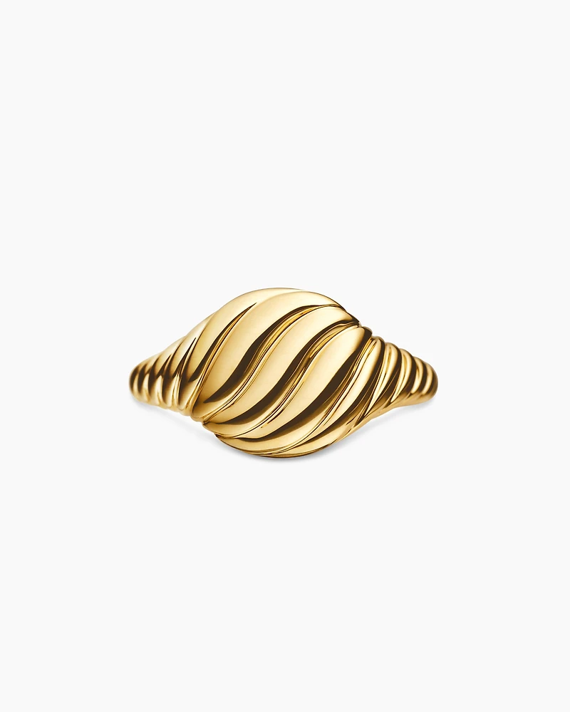 Sculpted Cable Pinky Ring 18K Yellow Gold, 9.7mm