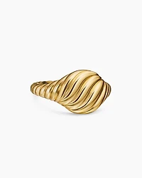 Sculpted Cable Pinky Ring 18K Yellow Gold, 9.7mm