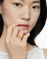 Chatelaine® Ring 18K Yellow Gold with Citrine and Diamonds, 7mm