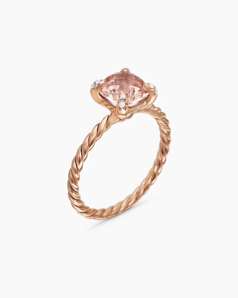 Chatelaine® Ring 18K Rose Gold with Morganite and Diamonds