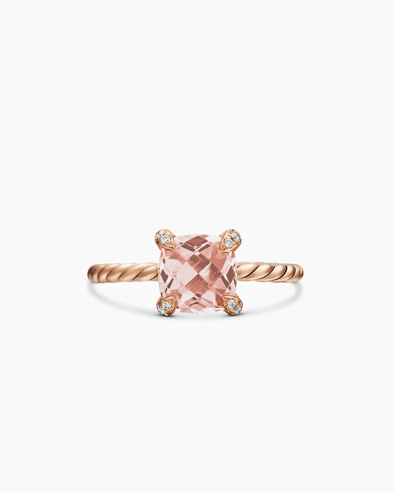 Chatelaine® Ring 18K Rose Gold with Morganite and Diamonds