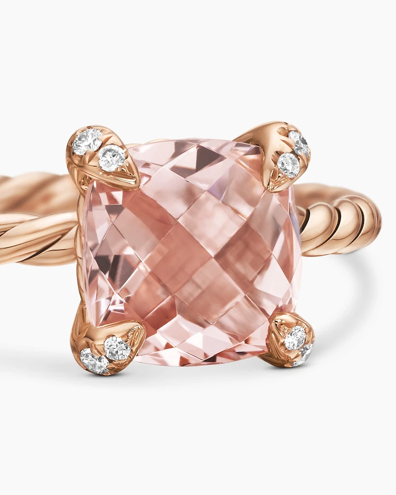 Chatelaine® Ring 18K Rose Gold with Morganite and Diamonds
