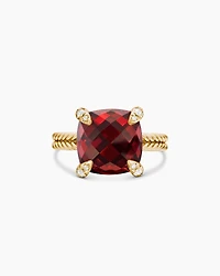 Chatelaine® Ring 18K Yellow Gold with Garnet and Diamonds, 11mm