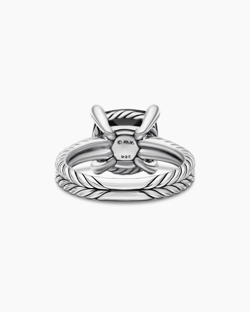 Chatelaine® Ring Sterling Silver with Black Onyx and Diamonds, 11mm