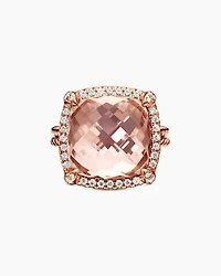 Chatelaine® Pavé Bezel Ring 18K Rose Gold with Morganite and Diamonds