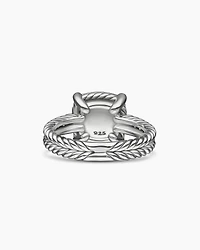 Chatelaine® Pavé Bezel Ring Sterling Silver with Black Onyx and Diamonds, 9mm