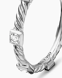 Cable Collectibles® Stations Stack Ring 18K Gold with Diamonds