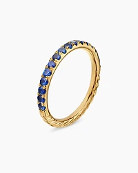 Cable Collectibles® Stack Ring 18K Yellow Gold with Pavé Blue Sapphires, 2mm