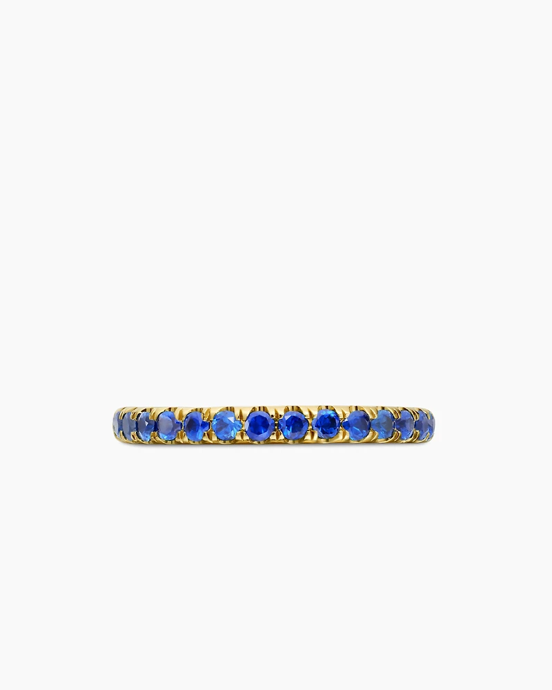 Cable Collectibles® Stack Ring 18K Yellow Gold with Pavé Blue Sapphires, 2mm