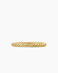 Cable Collectibles® Stack Ring 18K Yellow Gold with Pavé Blue Sapphires, 2mm