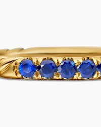 Cable Collectibles® Stack Ring 18K Yellow Gold with Pavé Blue Sapphires, 2mm