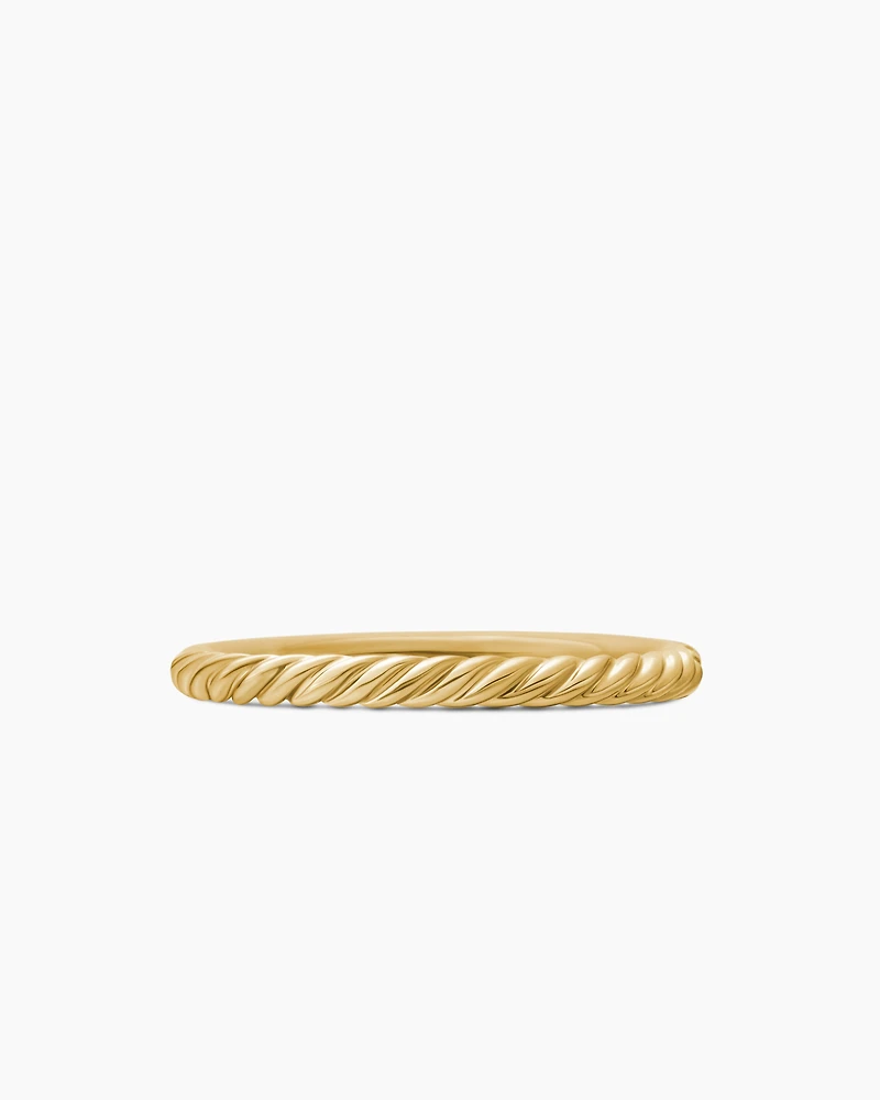 Cable Collectibles® Stack Ring 18K Yellow Gold with Diamonds, 2mm