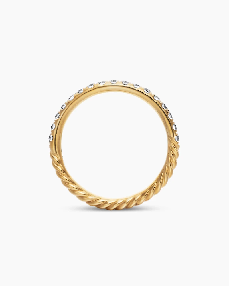 Cable Collectibles® Stack Ring 18K Yellow Gold with Diamonds, 2mm