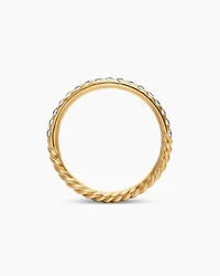 Cable Collectibles® Stack Ring 18K Yellow Gold with Diamonds, 2mm