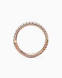 Cable Collectibles® Stack Ring 18K Rose Gold with Diamonds, 2mm