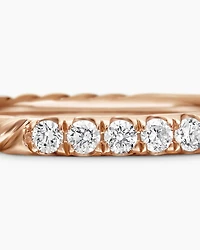Cable Collectibles® Stack Ring 18K Rose Gold with Diamonds, 2mm