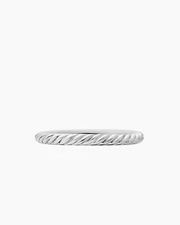 Cable Collectibles® Stack Ring 18K White Gold with Diamonds, 2mm