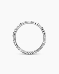Cable Collectibles® Stack Ring 18K White Gold with Diamonds, 2mm