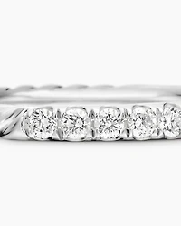 Cable Collectibles® Stack Ring 18K White Gold with Diamonds, 2mm